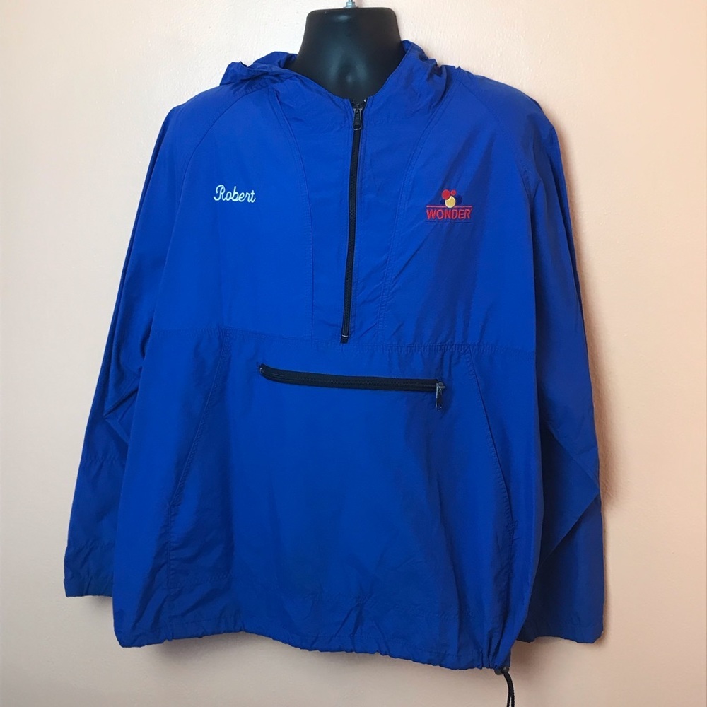 Sportsmaster Blue Wonder Bread Delivery Driver Nylon Jacket Men XL Vintage
